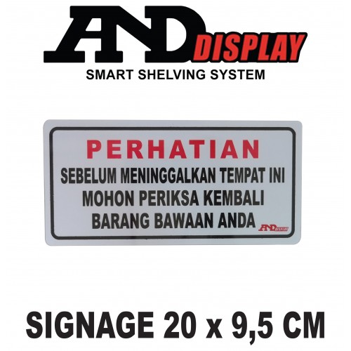 SIGNAGE 20 X 9,5 CM